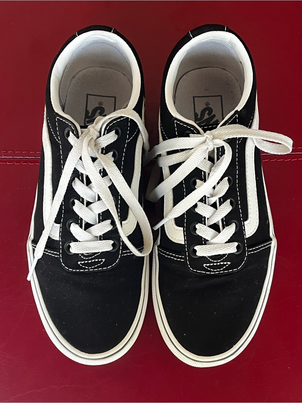 Vans Old Skool Classic Black Canvas Platform Sneaker with White Stripe Size 6.5 - Picture 3 of 9